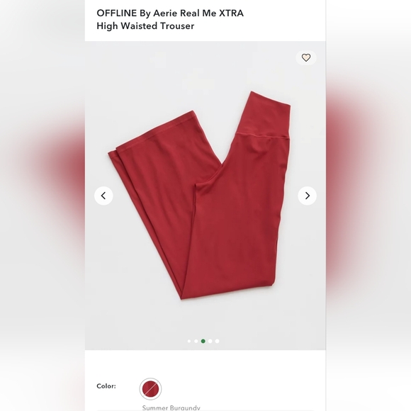 Aerie Real Me XTRA High Waisted Wide Leg Pants - Burgundy - Picture 4 of 6